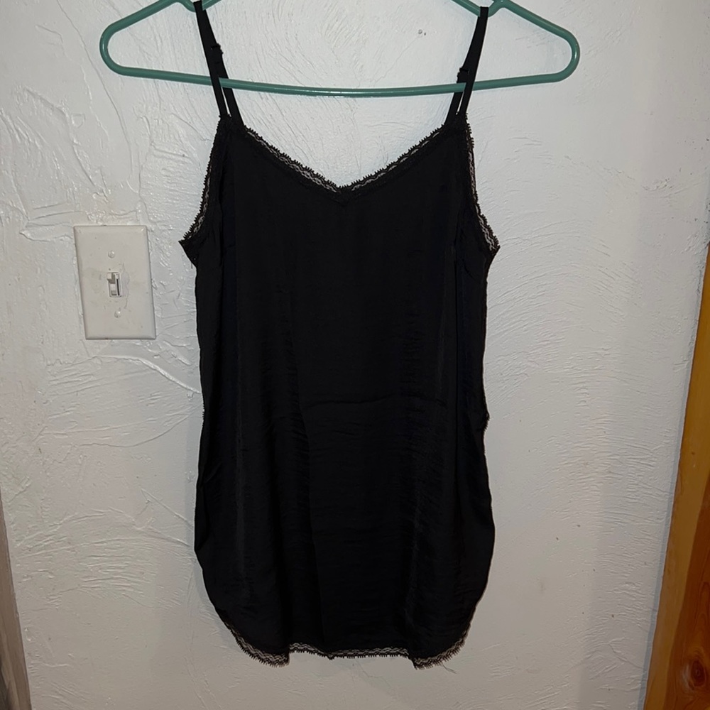 Black silky camisole